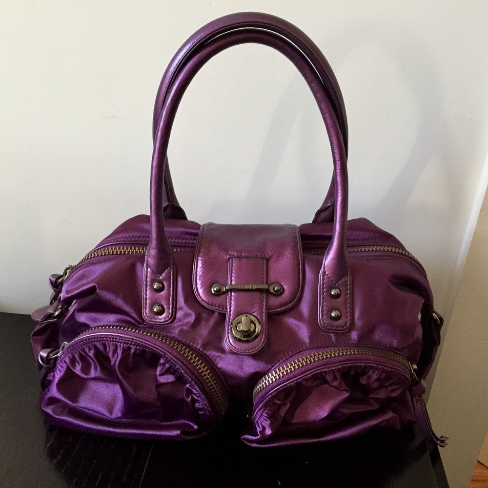 NWT Botkier Bianca purple nylon leather handbag